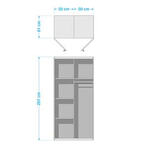 Drehtürenschrank Tollow Kernbuche massiv - Geölt - Breite: 105 cm