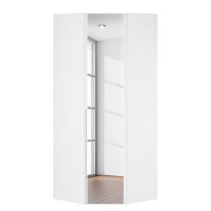 Armoire d'angle Brooklyn III Blanc polaire / Miroir - Hauteur : 216 cm