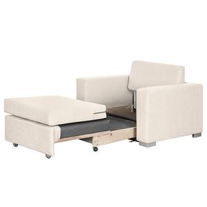 Fauteuil convertible LATINA basic Textile - Tissu Doran : Crème - Largeur : 110 cm