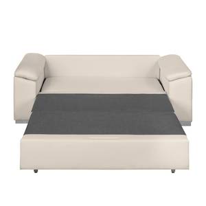 Canapé-lit LATINA avec accoudoir incliné Aspect cuir vieilli - Tissu Doran : Crème - Largeur : 190 cm