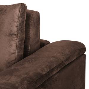 Sofa letto LATINA con bracciolo sloping Microfibra Afua: marrone cioccolato - Larghezza: 190 cm