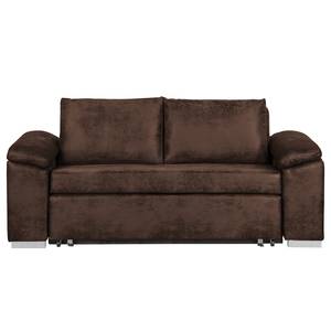 Schlafsofa LATINA mit schräger Armlehne Microfaser - Microfaser Afua: Schokoladenbraun - Breite: 190 cm