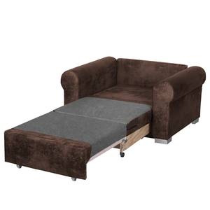 Fauteuil-lit LATINA Basic Country Aspect cuir vieilli - Microfibre Afua: Marron chocolat