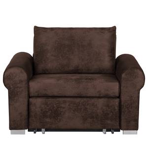 Fauteuil-lit LATINA Basic Country Aspect cuir vieilli - Microfibre Afua: Marron chocolat