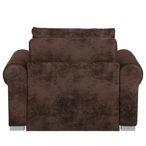 Slaapfauteuil LATINA Basic Country antieke leerlook - Microvezel Afua: Chocoladebruin