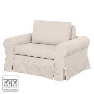 Fauteuil-lit LATINA Country avec housse Tissu - Tissu Doran : Crème - Largeur : 125 cm