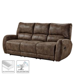 Relaxsofa Elsfjord (3-Sitzer) Microfaser - Mittelbraun