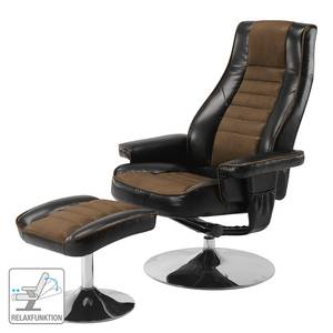 Fauteuil de relaxation Almena Imitation cuir / Microfibre - Noir / Marron