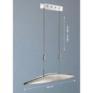 Suspension LED Shine-Mussel Aluminium - 5 ampoules - Argenté - Largeur : 105 cm