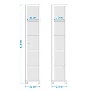 Vitrinekast Winnipeg I met LED-verlichting - transparant glas/zwart