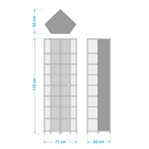 Eckvitrine Amalia Braun - Holzwerkstoff - Glas - 71 x 172 x 52 cm
