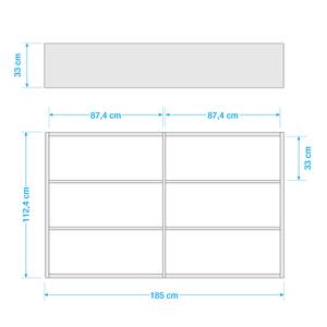 Bücherregal Empire Weiß - 185 cm - Cremeweiß - 185 x 112 cm