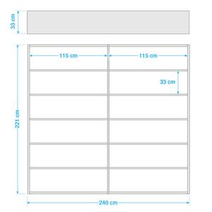 Bücherregal Empire Weiß - 240,5 cm - Cremeweiß - 241 x 221 cm