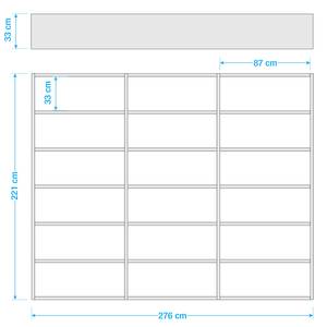 Boekenkast Empire mat wit - Eikenhouten zwartbruin look - 276 x 221 cm