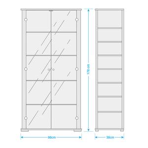 Vitrine Nysa Inkl. Beleuchtung - Hochglanz Schwarz