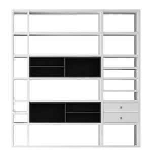 XL open kast Emporior II wit/zwart - Wit/zwart - Zonder verlichting