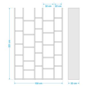 Bücherregal Emporior II Cremeweiß - Breite: 150 cm