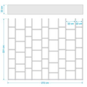 Bibliothèque Emporior II Blanc - Blanc brillant - Largeur : 272 cm