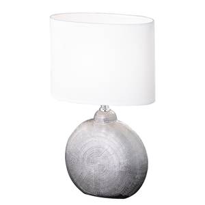Lampe Foro I Tissu mélangé / Céramique - 1 ampoule - Blanc / Chrome