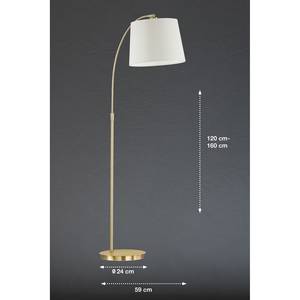 Lampadaire Lund Tissu / Fer - 1 ampoule - Laiton / Blanc