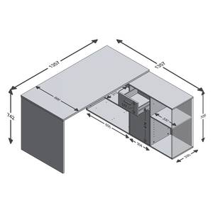 Bureau/kastcombinatie Largo eikenhouten look