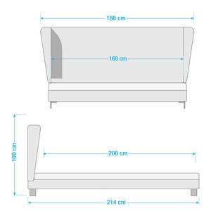 Gestoffeerd bed Neo fluweel Steengrijs - 160 x 200cm