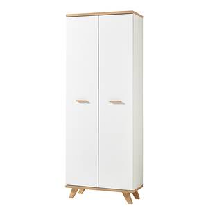 Dossierkast Neston II deels massief eikenhout - Mat wit/Sanremo eikenhouten look