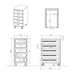 Rollende kast Colour Geel/wit