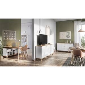 Dressoir Neston I deels massief eikenhout - Mat wit/Sanremo eikenhouten look