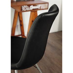 Chaises rembourrées Telford (lot de 2) Imitation cuir / Acier inoxydable - Noir