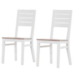 Chaises Doral (lot de 2) Acacia massif Blanc / Marron