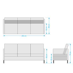 Sofa Southwell (3-Sitzer) Antiklederlook - Basalt