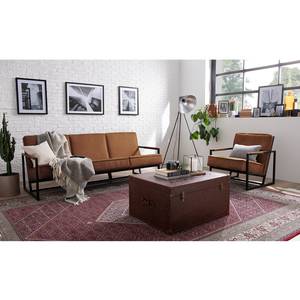 Fauteuil Rhode antieke leerlook - Middel bruin