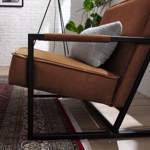 Fauteuil Rhode antieke leerlook - Middel bruin