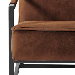 Fauteuil Rhode antieke leerlook - Middel bruin