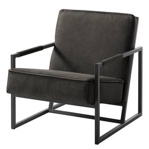 Fauteuil Rhode antieke leerlook - Basalt