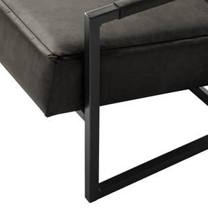 Fauteuil Rhode antieke leerlook - Basalt