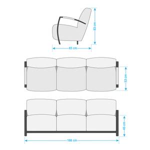 Sofa Straid (3-Sitzer) Antiklederlook - Braungrau