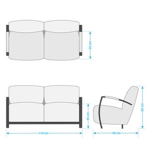 Sofa Straid (2-Sitzer) Antiklederlook - Basalt