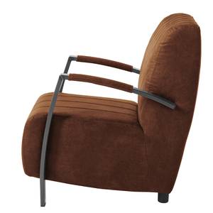 Fauteuil Straid antieke leerlook - Middel bruin