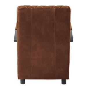 Fauteuil Straid antieke leerlook - Middel bruin