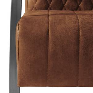 Fauteuil Straid antieke leerlook - Middel bruin