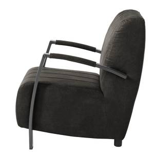 Fauteuil Straid Aspect cuir vieilli - Basalte