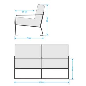 Sofa Voda (2-Sitzer) Antiklederlook - Cubanit