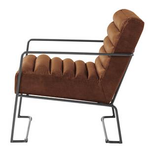 Fauteuil Voda I antieke leerlook - Middel bruin