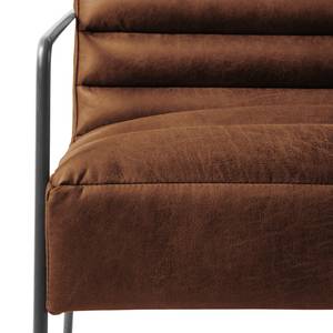 Fauteuil Voda I antieke leerlook - Middel bruin