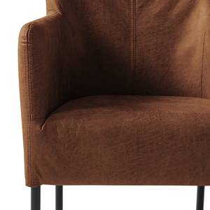 Fauteuil Carnew antieke leerlook - Middel bruin