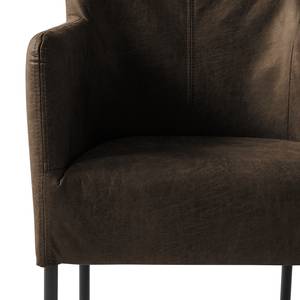 Fauteuil Carnew antieke leerlook - Bruingrijs