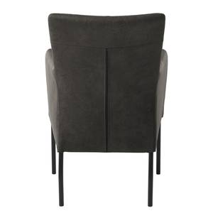 Fauteuil Carnew Aspect cuir vieilli - Basalte