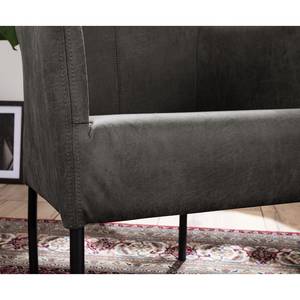 Fauteuil Carnew Aspect cuir vieilli - Basalte